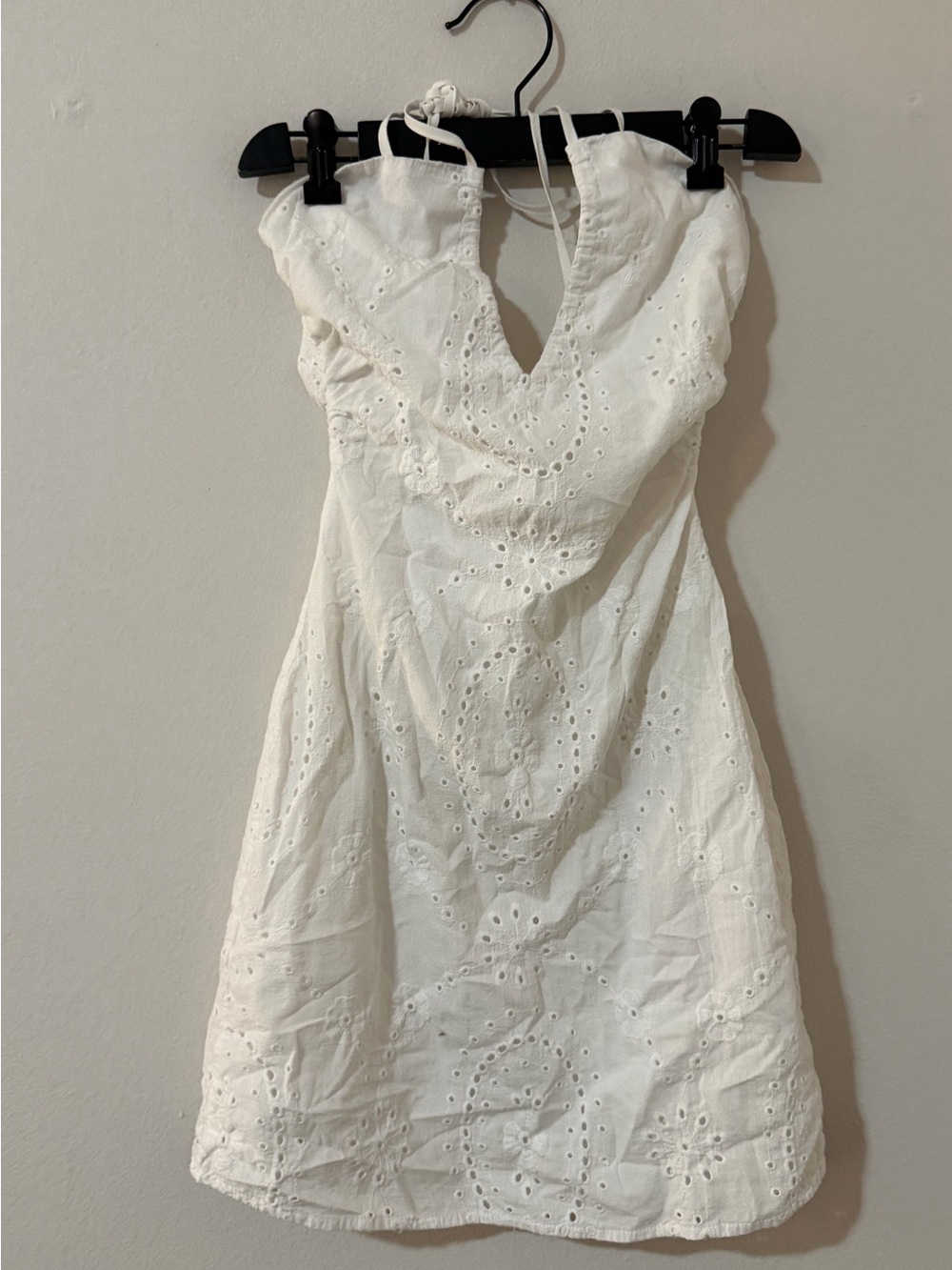 White Eyelet Sundress - Women's Halter Dress